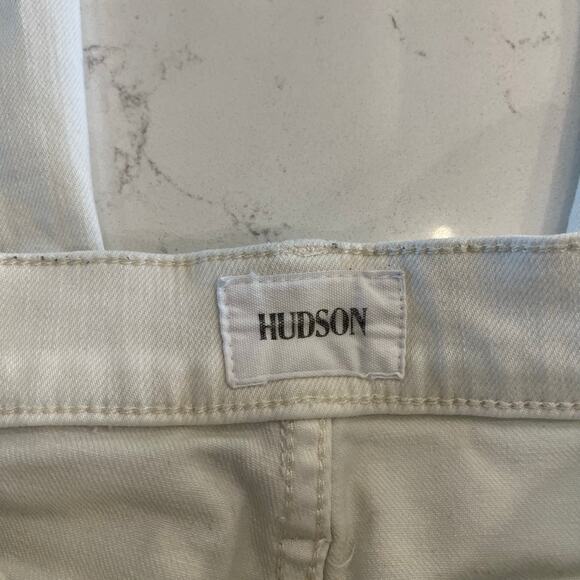 Hudson Rosalie Wide Leg Jeans White Distressed Size 25 - Picture 6 of 13
